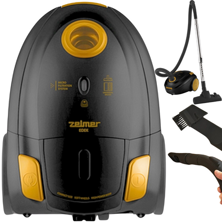 ODKURZACZ TRADYCYJNY WORKOWY ZELMER ZVC250 EDEK 800W 2,5L CZARNO ZŁOTY