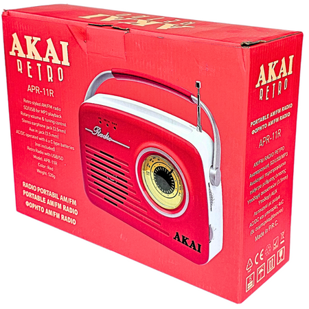 Radio Sieciowo-Bateryjne Akai APR-11R Retro