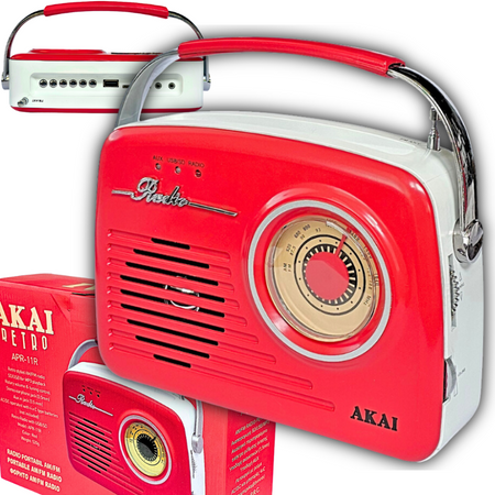 Radio Sieciowo-Bateryjne Akai APR-11R Retro
