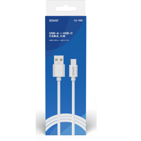 Kabel USB-A – USB-C, CL-168 Savio 3 m