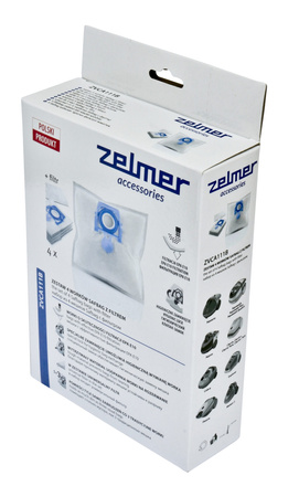 WORKI DO ODKURZACZA ZELMER ZVCA111B SAFBAG 4 SZT + FILTR EPA E10