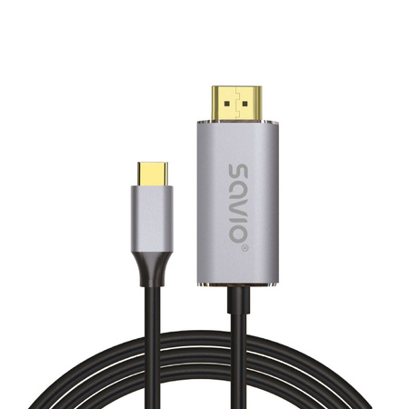 Kabel USB-C HDMI CL-170 Savio 1m 4K 60HZ HDR Miedziany Pozłacane styki Plug&Play