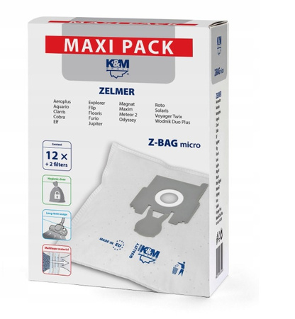 Worek do odkurzacza 12 szt + 2 filtry Zbag Micro
