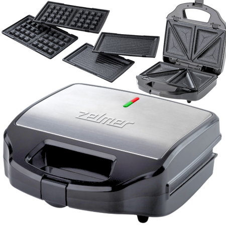 MOCNY OPIEKACZ SANDWICH GRILL GOFROWNICA PANINI TOSTER ZELMER 900W