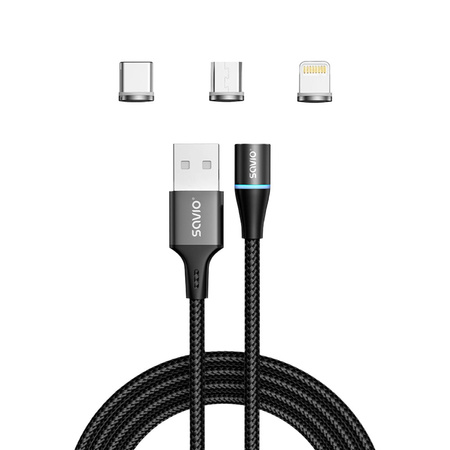 Kabel Savio Magnet Usb-Usb Typ C Micro (1153939)