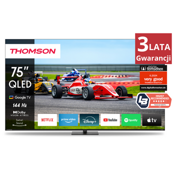 Telewizor QLED Thomson 75QG7C14 75" 144 Hz 4K Google TV Chromecast WiFi